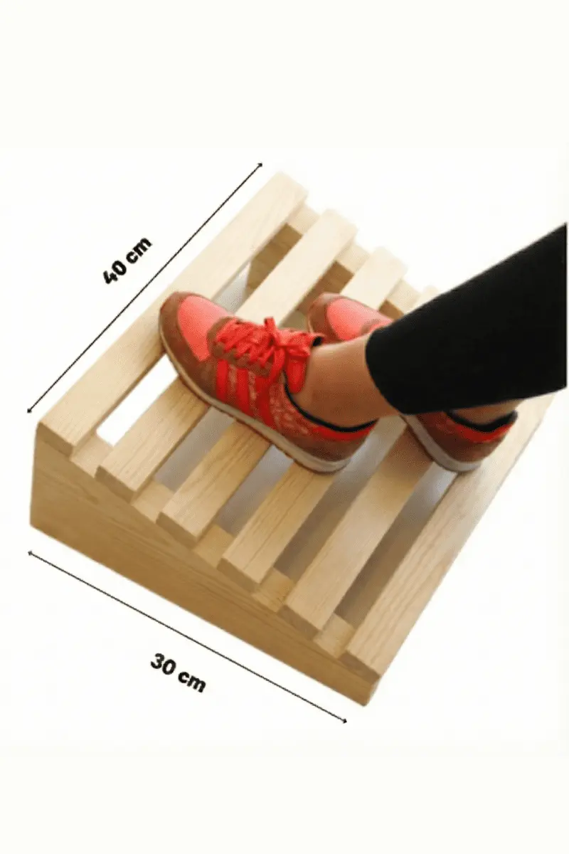 Ergonomik Masa Altı Ayak Desteği - Doğal Ahşap (30x40 cm)