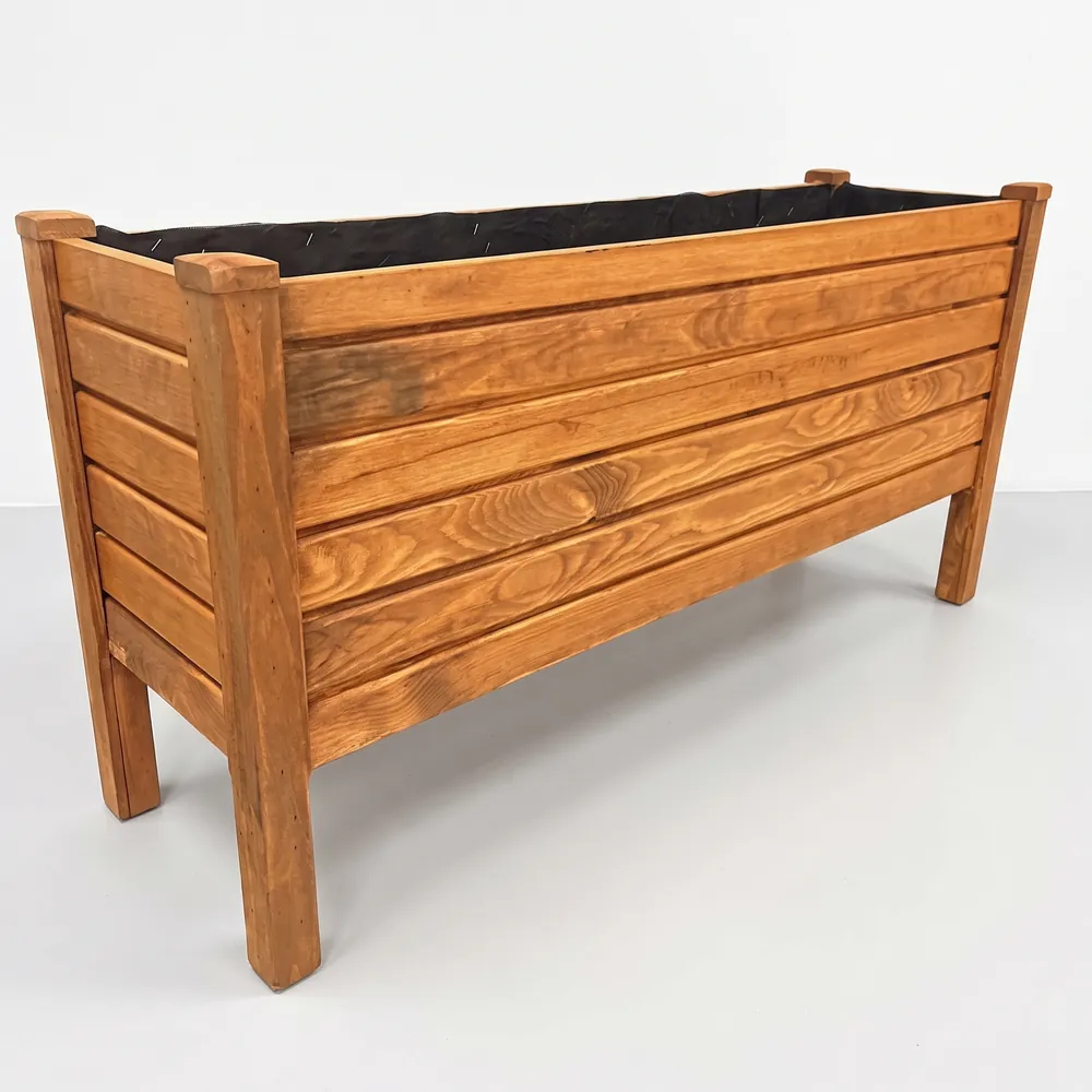 Büyük Ahşap Saksı - Yükseltilmiş Bitki Kasası (100x30x50 cm)