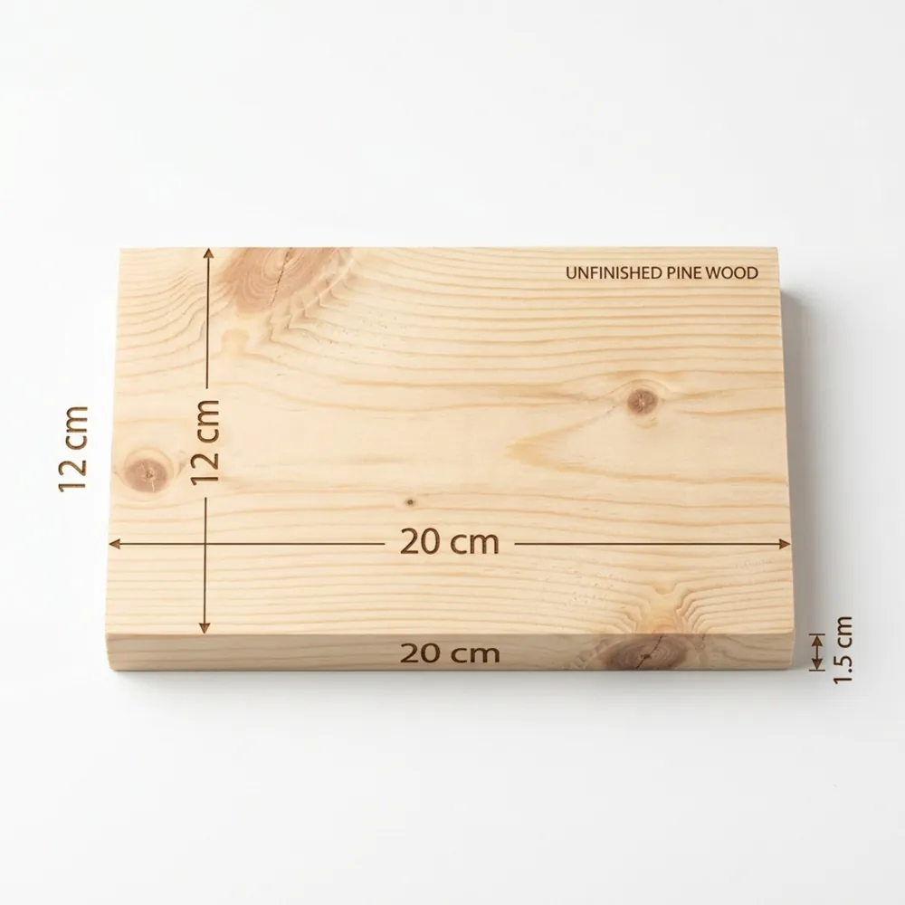 Ham Ahşap Board Blank - 4'lü Set (20x12 cm)