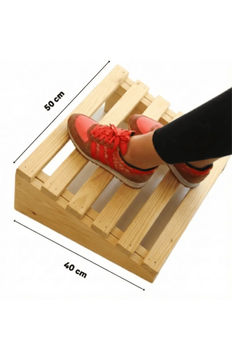 Ergonomik Masa Altı Ayak Desteği - Doğal Ahşap (40x50 cm)